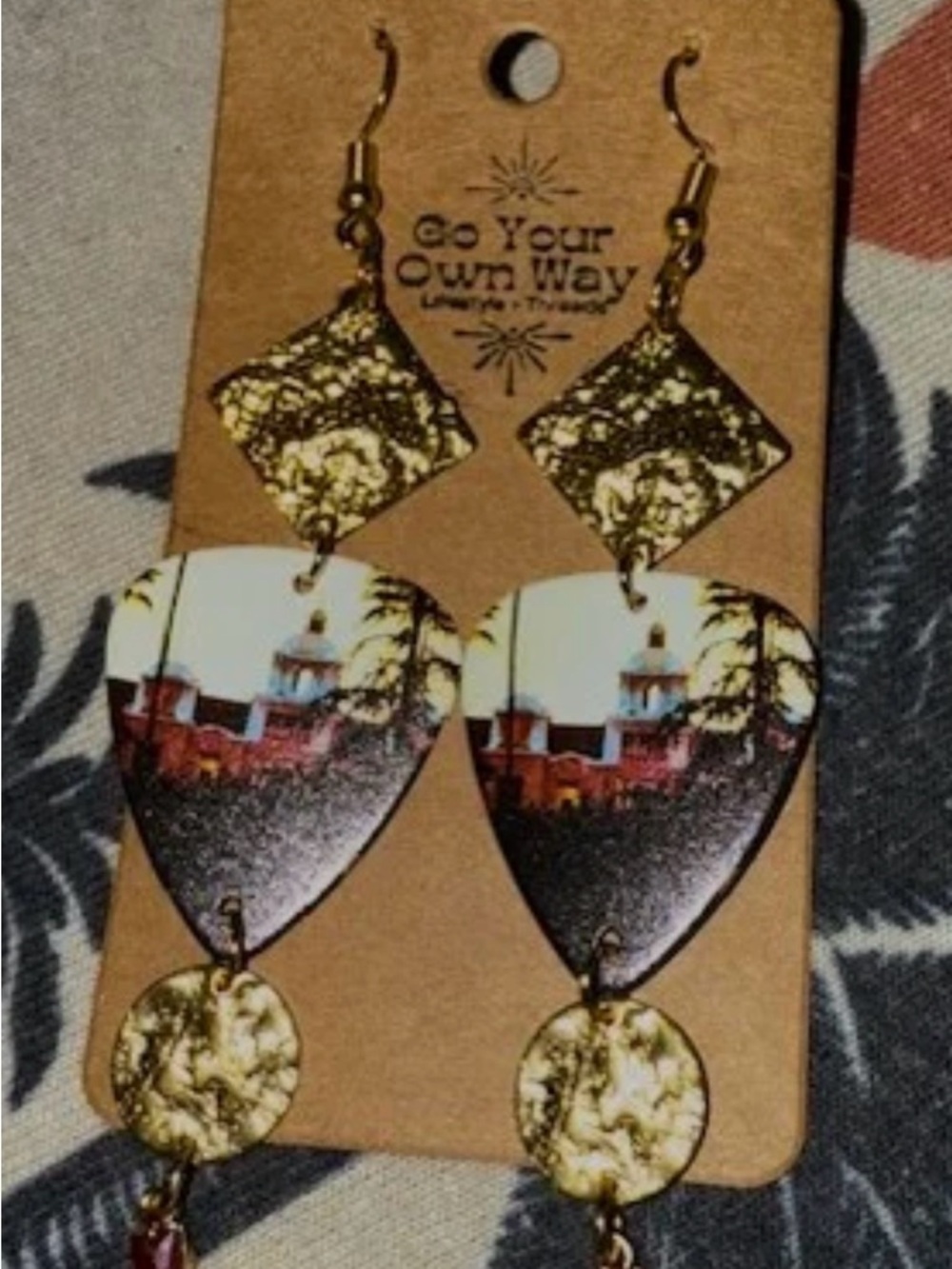 Guitar Pick Dangle Earrings